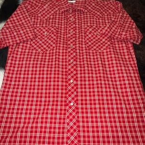 Classic Red Plaid Pearl Snap Shirt